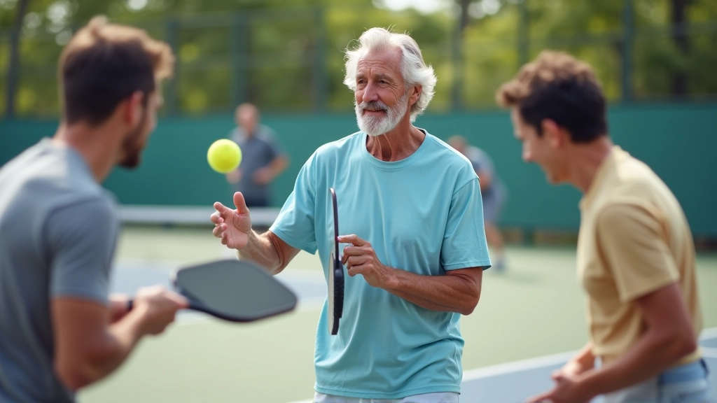 Beginner pickleball players learning proper technique in a workshop